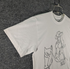 BROOKLYN VERTICAL T-Shirt Cowgirl Horseback Glitter Graphic Tee Adult Size Med