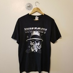 Mafia Wiseguy Mob Gangster Bullet Holes Skull Gildan Tee Y2k Retro vtg