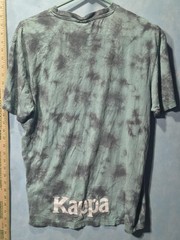 Kappa Shirt Mens L Green Tie Dye Logo Graphic Tee Back Hem Print Streetwear