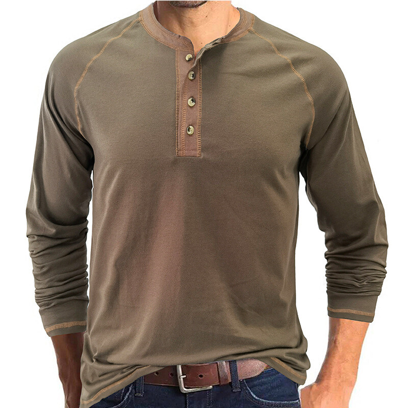 Zonbailon men’s t-shirt men’s casual breathable loose base shirt long sleeve