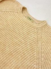 L.L.Bean 80s USA-made Crewneck Knit Sweater (Thick), Size M, Cotton, Solid Color