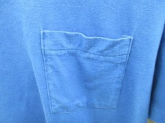 Vintage Blank T Shirt Men Large Blue Pocket Tee BVD Premium Series Single Stitch