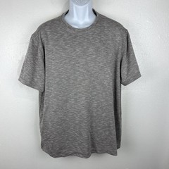Tasso Elba Island Grey Striped UPF Sun Protect Men Extra Large Rayon Casual Tee