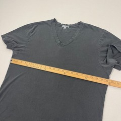 James Perse Mens Size 4 L / XL Washed Gray Cotton V-Neck Casual Preppy USA Made