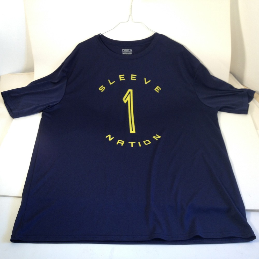 Port & Company Mens Short Sleeve Performance Crew Neck T-Shirt XL Navy Blue