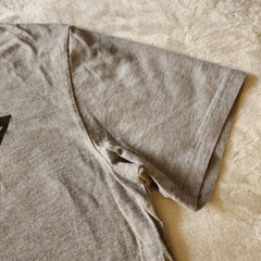 Bella Canvas Heathered Gray Tshirt With Black Graphic Of a Pig Size Large