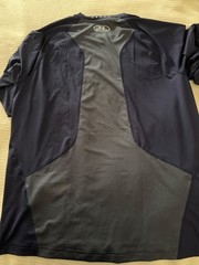 Men’s Under Armour Heat Gear S/S Athletic shirt Large L silver star mesh inset