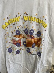 VNT 90s Single Stitch raisin Whoopie Funny Graphic Puffy Paint T-Shirt Thin Sz L