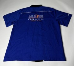Rare Boeing Starliner Mars Project Blue Black Retro Bowling S/S Shirt Mens L EUC