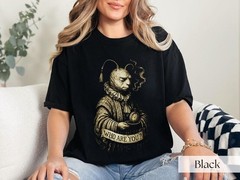 Wonderland Caterpillar Who Are You? Dark Fantasy T-Shirt, Gothic Victorian Alice