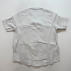 Paris Nation Men’s Button Down Shirt White Color Solid Linen Blend 3XL 4XL