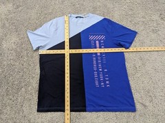Sean John T Shirt Men’s XL Colorblock Blue Short Sleeves Blue Cotton