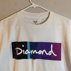 Diamond Supply Co Mens White Graphic Logo T-Shirt Size M Made in USA Streetwear