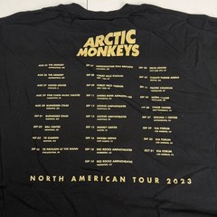 Arctic Monkeys Mens XXL 2XL T-Shirt Black Gold North American Tour 2023 Band Tee