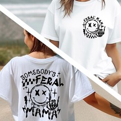 Feral Mama Shirt, Gift for mom, Mothers Day Tee, Smile Design, Skeleton Design