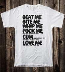 Retro Punk Tee T Shirt Novelty Seditionaries Boy London Beat Me Whip Me