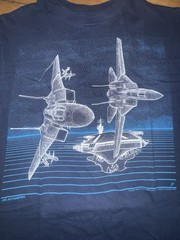 1986 Fighter jet graphic print double sided Tee – Size L