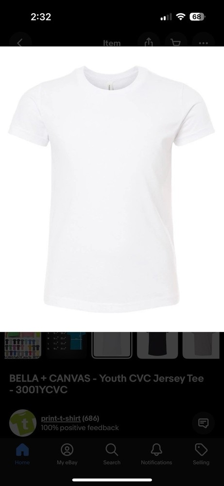 BELLA + CANVAS – Youth CVC Jersey Tee – 3001YCVC