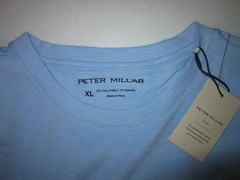 PETER MILLAR Crown Lite Graphic Print Long Sleeve Tee T-Shirt CBLU Blue Sz XL