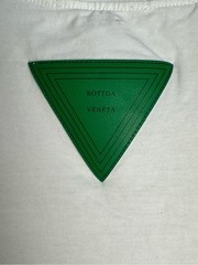 Bottega Veneta white cotton crewneck relaxed t-shirt green trim men M women L