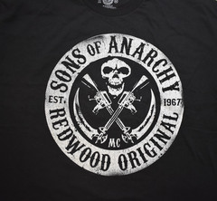 Sons Of Anarchy Mens Redwood Original Road Gear Reaper Black Shirt New XL