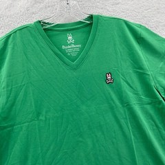 New Psycho Bunny Shirt Mens Large Green Classic Logo Top V Neck Preppy Tee B27