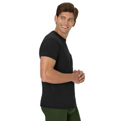 Hanes Men’s Cotton Pocket T-Shirt Pack with Odor Control, Black/Grey, 6-Pack