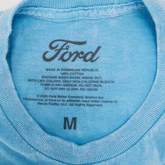 Ford Bronco T-Shirt Mens Medium Blue Graphic Built Wild Cotton Mineral Wash