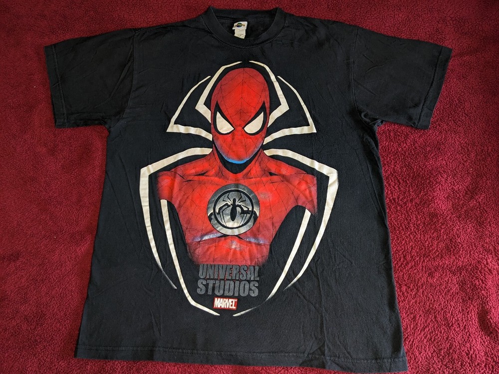 Universal Studios Spiderman Graphic L Shirt Marvel Ride 2009 Theme Park
