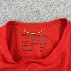 Artilect Systems Shirt Men Large Red A/sys 1 Boulder 125 Merino Wool Base Layer