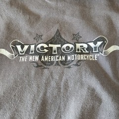 VTG Gildan Mens T-Shirt L Gray Cotton The New American Victory Motorcycles
