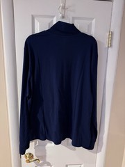 Men’s APT 9 Premier Flex Long Sleeve Turtleneck Shirt NEW Navy Blue Cotton Blend