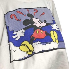 Vintage 80s 90s Mickey Mouse Roy Lichtenstein Art T-Shirt Disney XL White