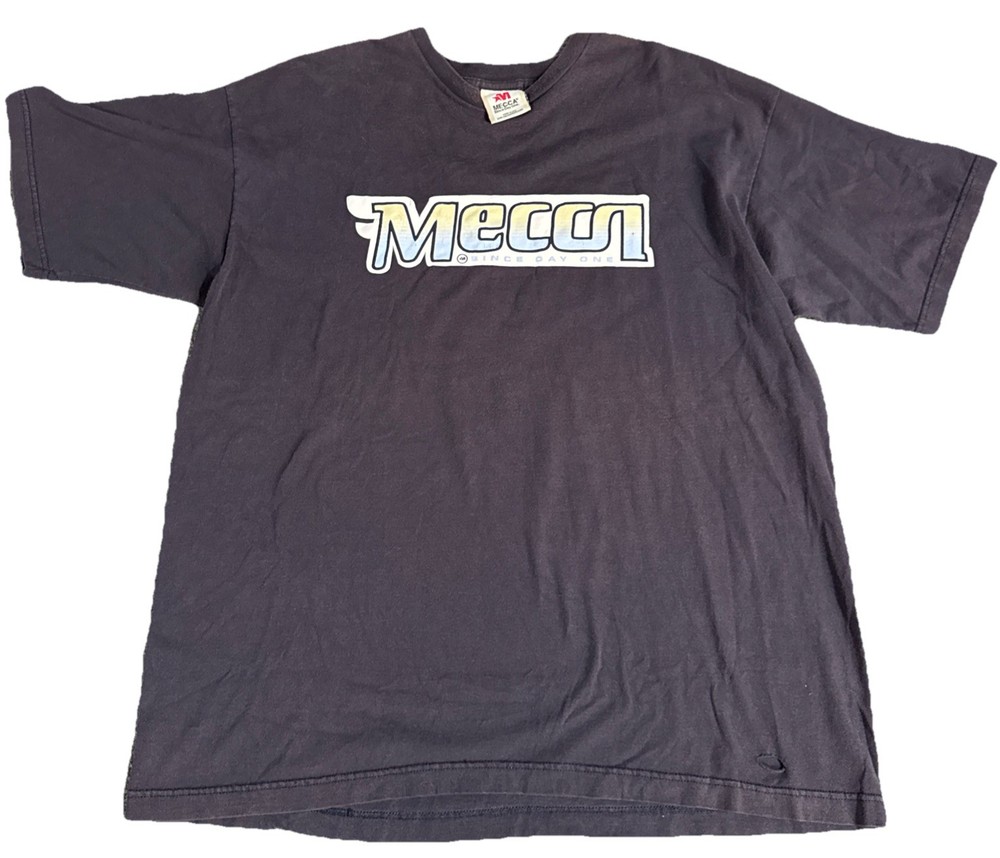 Vintage Mecca T Shirt Mens XXL Blue Y2K Baggy Hip Hop