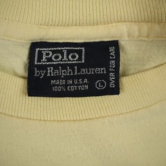 Vintage Polo Ralph Lauren Shirt Mens L Yellow Pocket Single Stitch Made In USA