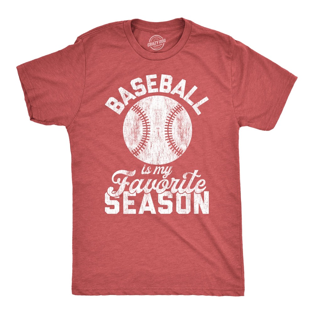 Mens Baseball Is My Favorite Season T Shirt Funny Summer Sports Softball Novelty