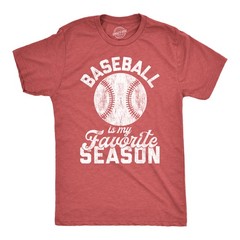 Mens Baseball Is My Favorite Season T Shirt Funny Summer Sports Softball Novelty