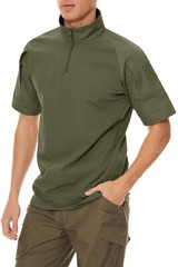 Men’s Tactical Short Sleeve Shirts 1/4 Zip Outdoor Pullover Slim Fit Work Shirts