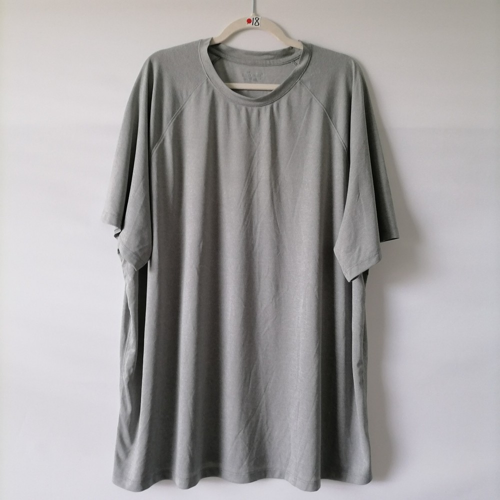 BCG Mens Gray Round Neck Short Raglan Sleeve Casual T Shirt Size 3XL