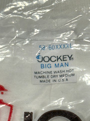 Vintage Jockey Big Man White V-Neck T-Shirt 2 Pack 1987 •Men’s XXXXL (4XL) -READ