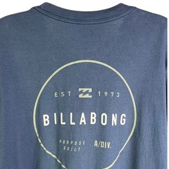Billabong T-Shirt Mens Small Premium Dark Slate Blue Long Sleeve Surf Beach