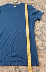 ONNO Men’s Organic Cotton Bamboo Short Sleeve Shirt Small Blue Casual Outdoors