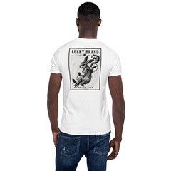 Lucky Brand No Luck Given Graphic Tee Dark Gothic Rabbit Streetwear Shirt