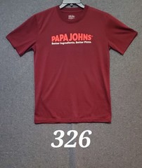 Papa John’s Shirt Pizza Burgandy Men’s Size Medium Short Sleeve