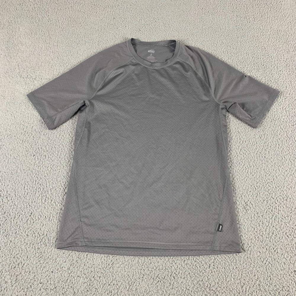 Rei Co-Op Shirt Men S Gray Tee Short Sleeve Pullover Crew Neck Polyester Stretch