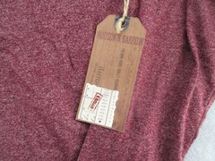 Hudson Barrow Shirt Mens 3X Red Heather Henley Neck Pocket Tee Adult 3XL