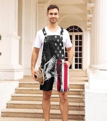 Men’s Outfits 4th of July Adjustable Strap Rompers Usa Eagle American Overall…