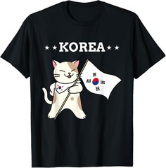Korean Flag & Cat | South Korea T-Shirt