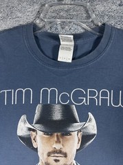 Tim McGraw Shotgun Rider On Tour/Sundown Heaven Town Blue T-Shirt Size S