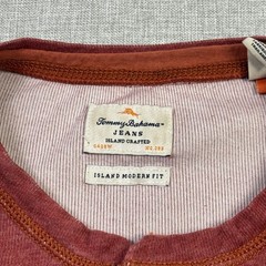 Tommy Bahama Shirt Mens XLT Red Long Sleeve Henley Contrasting Trim Button